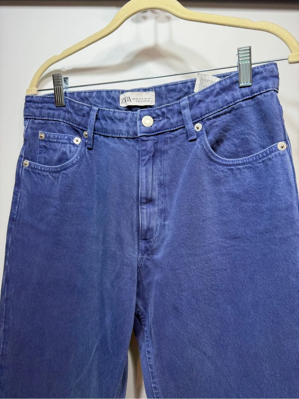 Zara Blue Classic Straight Leg Jeans Size 6